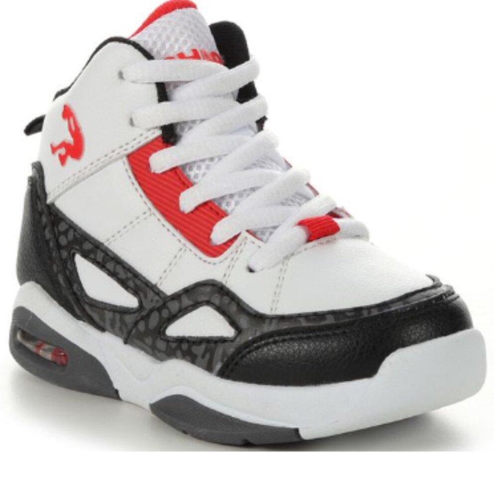 BNWT SHAQ Whistle Lace-up sneaker (7) KICKS in optic white / varsity red /jet bl